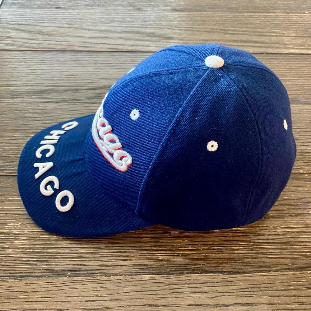 Chicago Hat Baseball Cap Adjustable One Size Blue City Illinois Embroidered